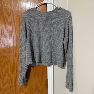 Wild Fable - Gray Ribbed Long Sleeve Top